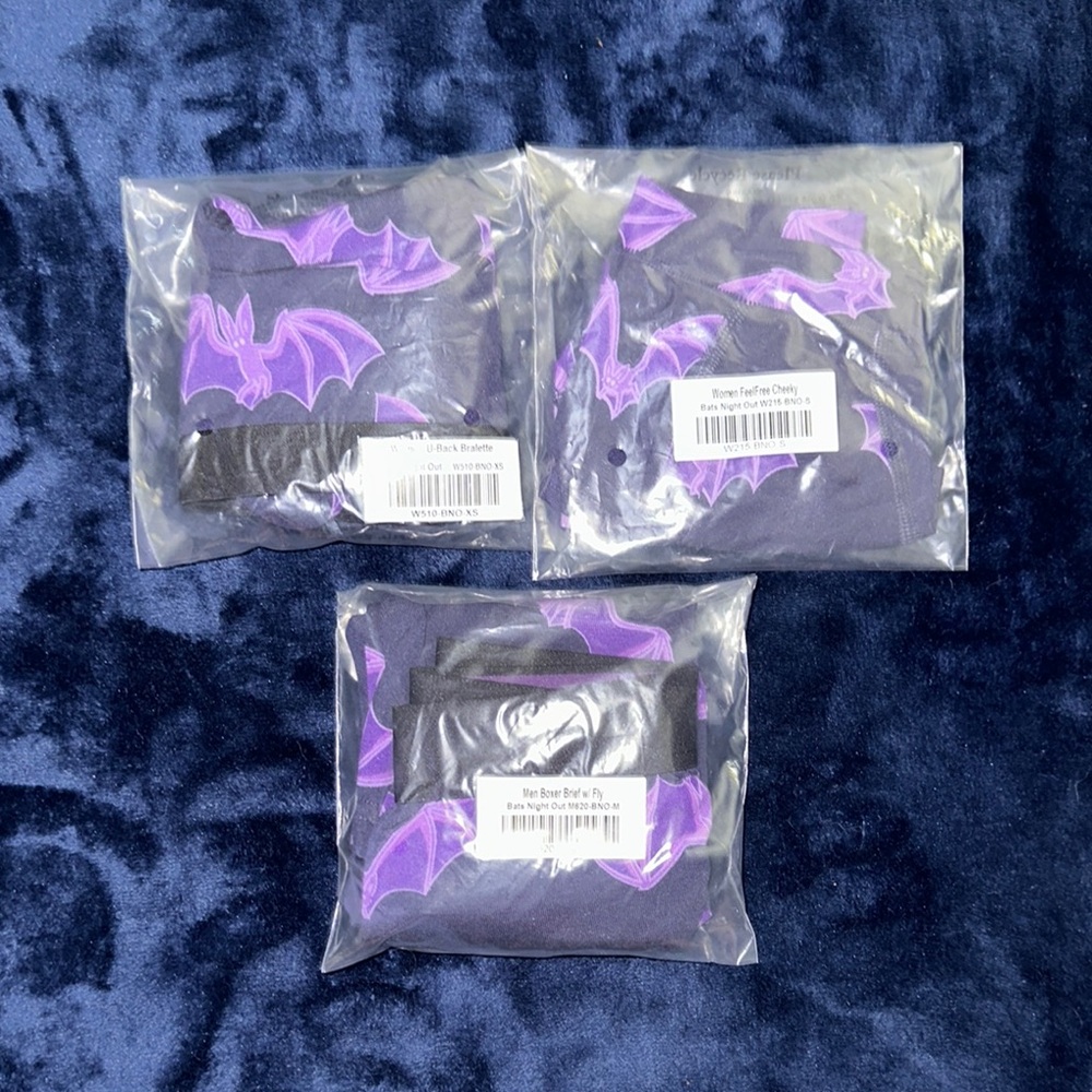 MeUndies Purple Bat Print Panties